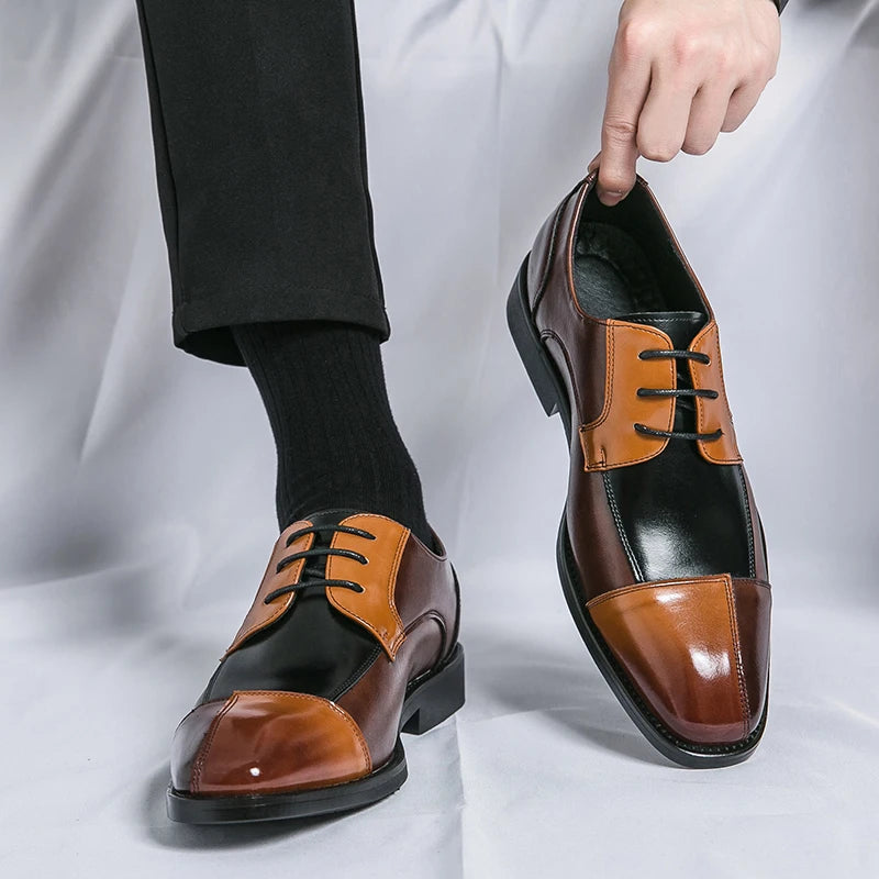 Handmade Men's Wingtip Oxford Formal Leather Shoes