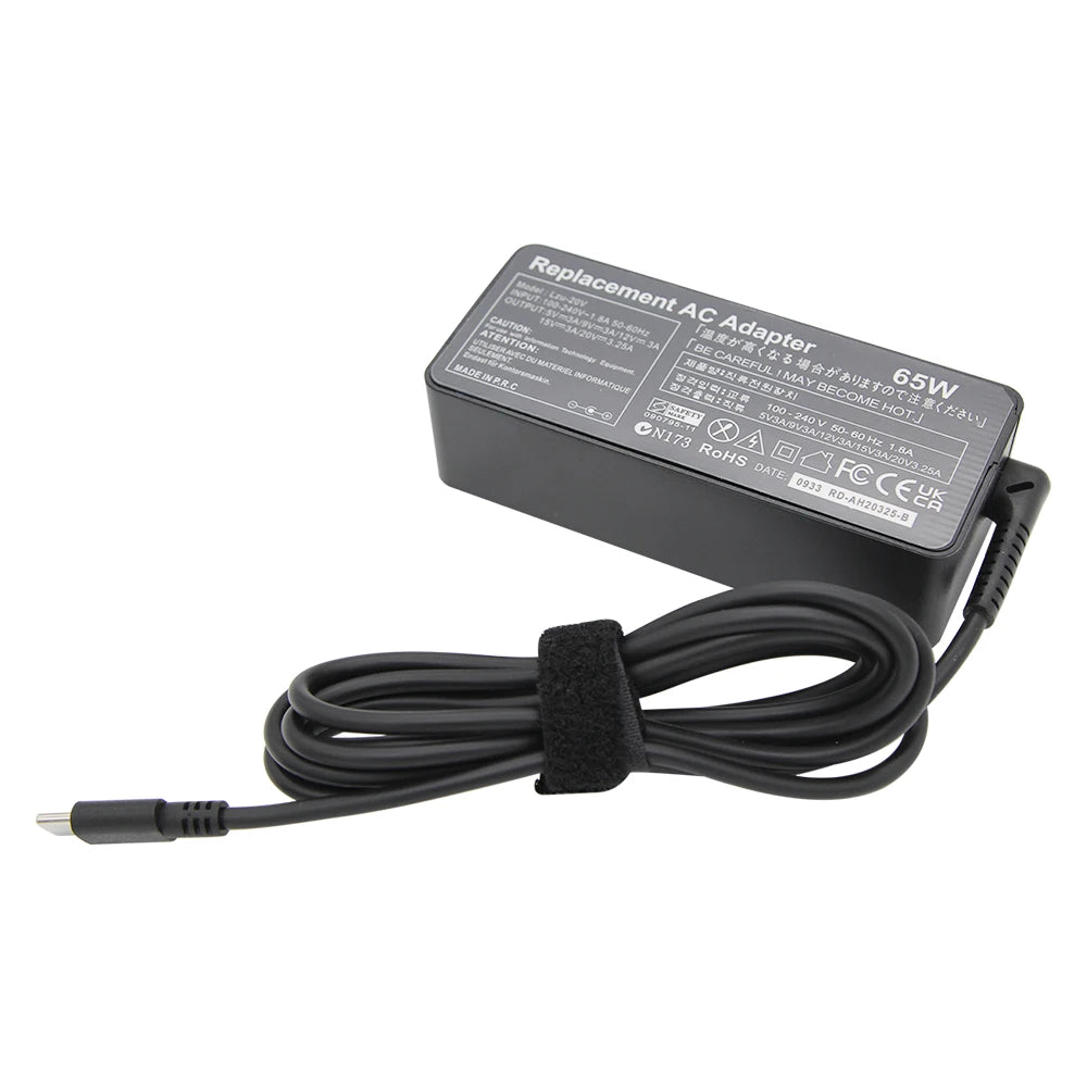 20V 3.25A 65W USB Type C Power Adapter Charger for Lenovo Thinkpad X1 carbon Yoga X270 X280 T580 P51s P52s E480 E470 s2 Laptop