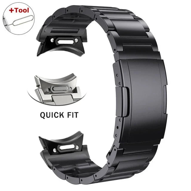 Men Titanium Strap for Samsung Galaxy Watch 7 6 5 4 FE 40mm44mm Quick Fit Wristband for Galaxy 4/6 Classic 5 Pro 45mm Bracelet