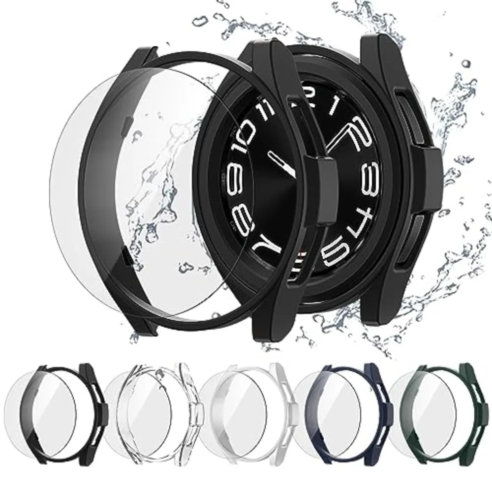 Screen Protector Glass for Samsung Galaxy Watch 6 Classic 43mm 47mm Watch4 5 6 40mm 44mm Screen Protective Film Bumper Case