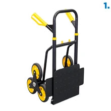 Mount-It! Stair Climber Hand Truck and Dolly, 330 Lb Capacity Heavy-Duty Trolley Cart with Telescoping Handle and Rubber Wheels