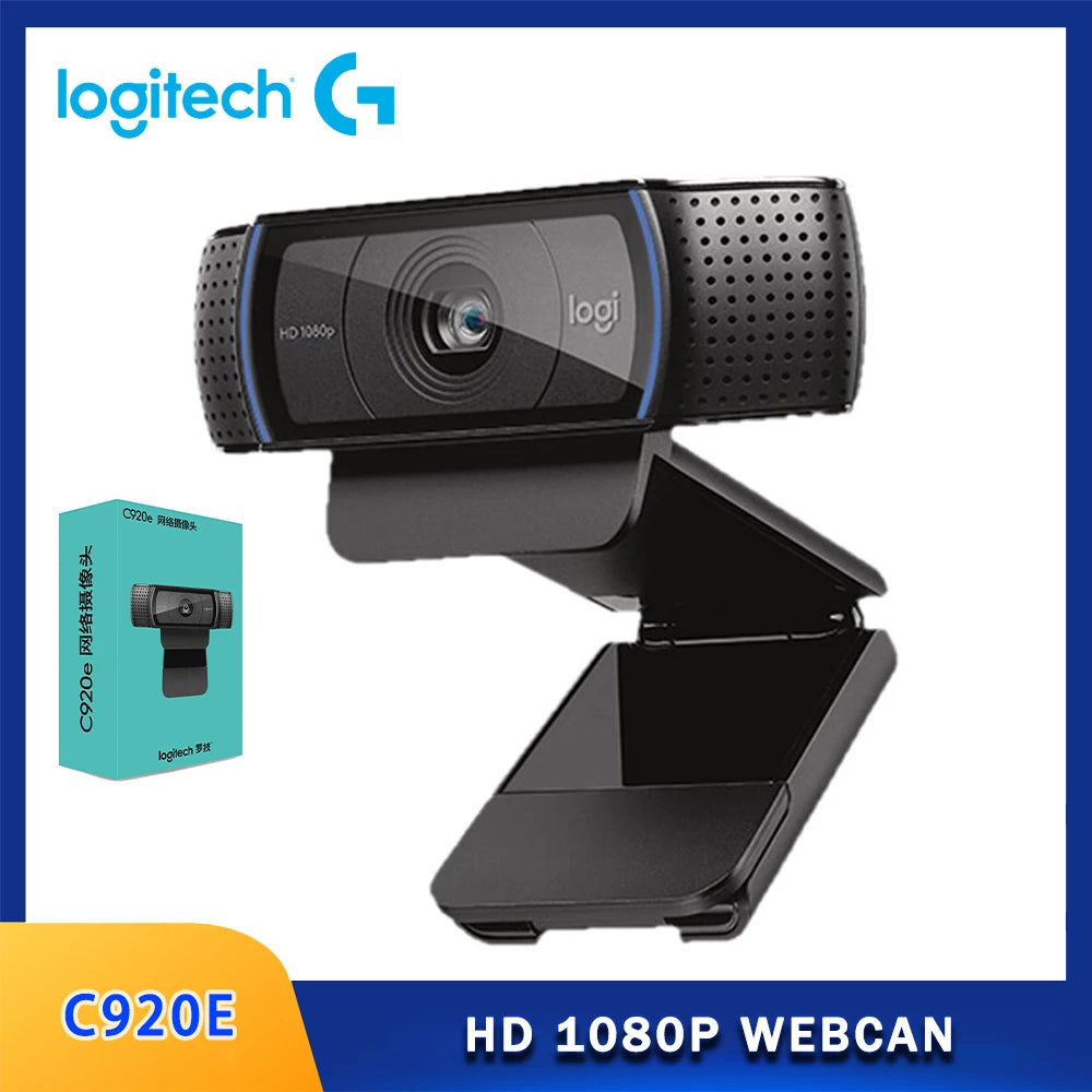 Logitech C920e C920 HD Smart 1080p Mic-Enabled Live Anchor Webcam For Desktop Laptop Office Meeting Video