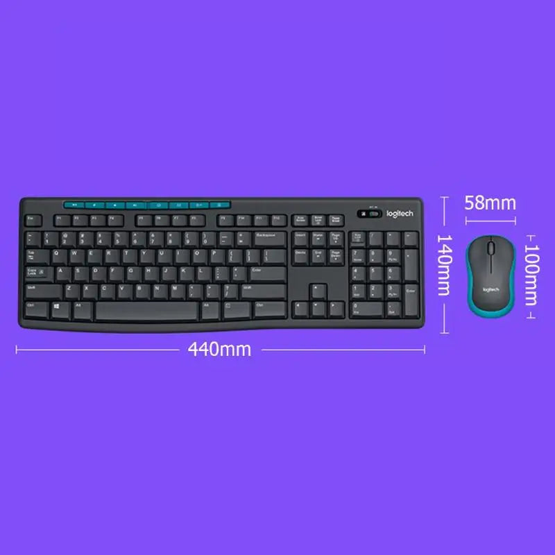 Logitech MK275 USB Wireless Keyboard Mouse Stes Waterproof Keypad LapTop Optical 1000DPI Ergonomics for Office Household Games