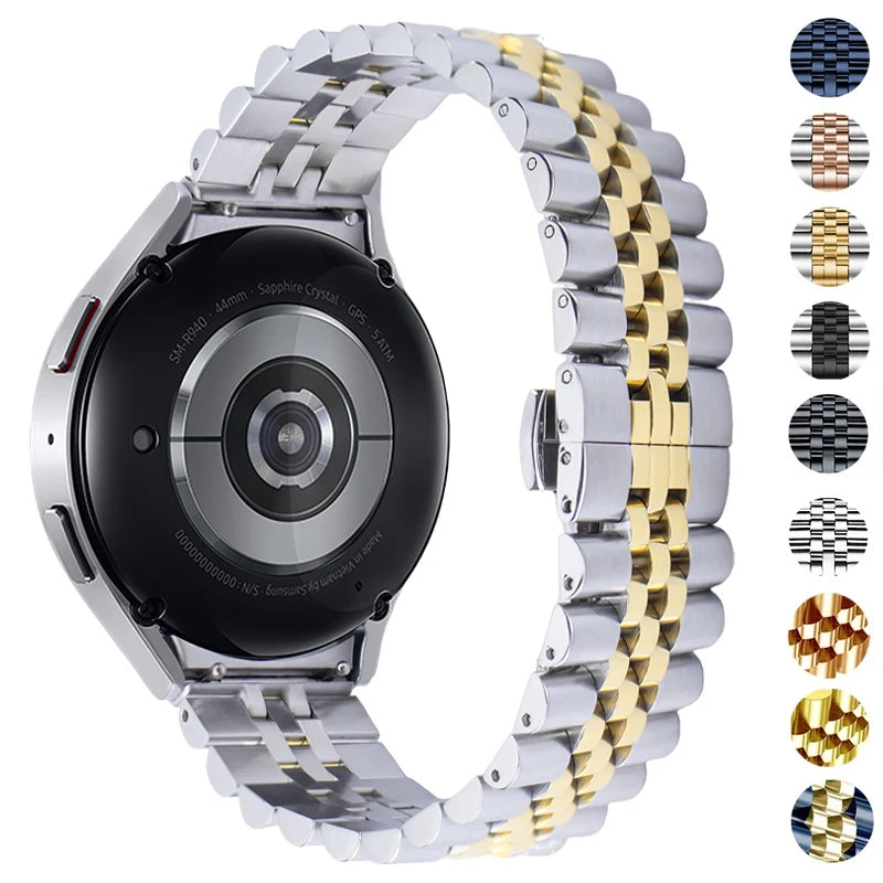 Stainless Steel Strap for Samsung Galaxy Watch 6 Classic 43mm 47mm 6 5 4 40mm 44mm No Gaps Metal Bracelet for Galaxy 5Pro 45mm