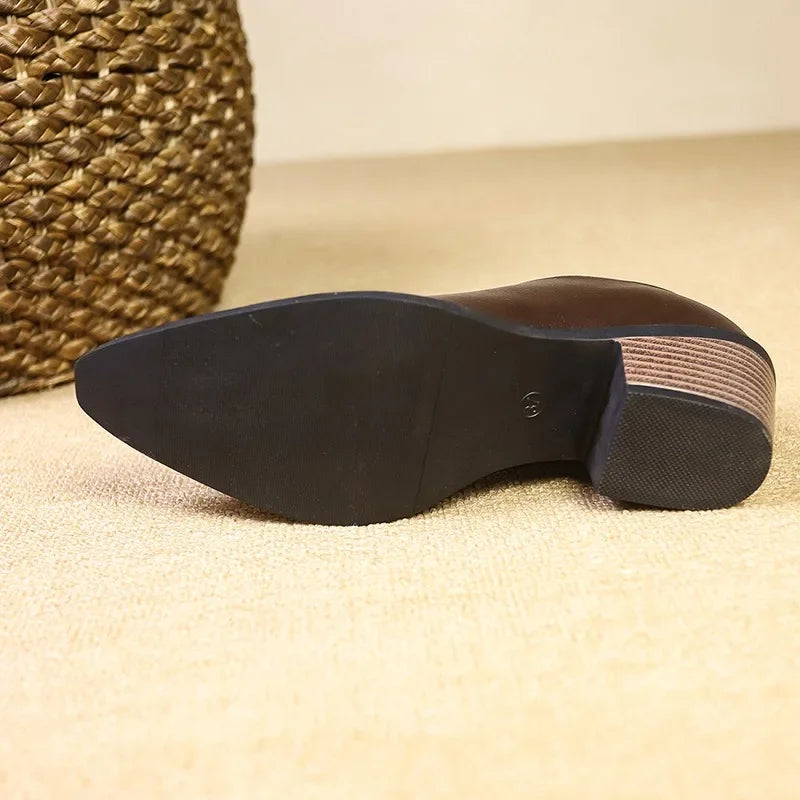Ladies Shoes 2024 high quality slip-on Women's High heels Fashion Plus Size Office and Career sexy pointed toe solid heels women