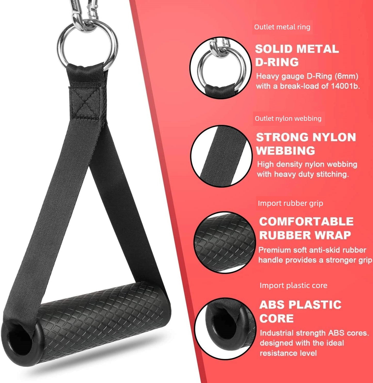 Large and Small Bird Handle Pulling Rope Handle Export Fitness Handle Resistance Bands Pulling Rope Handle Gantry Handle