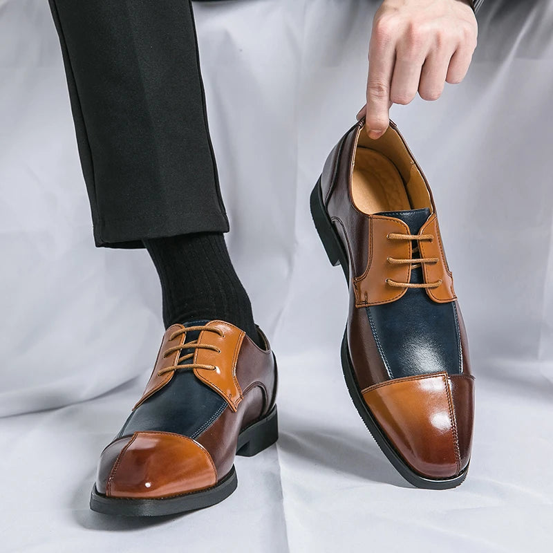 Handmade Men's Wingtip Oxford Formal Leather Shoes