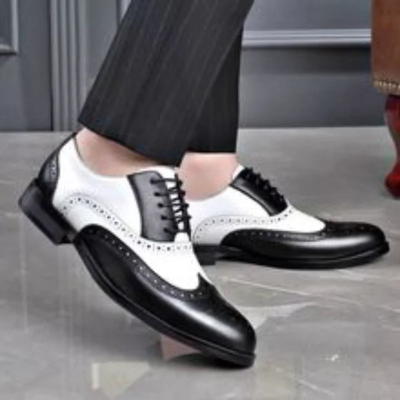 Men's Retro Two Tone Carved Casual Shoes