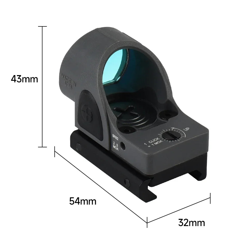 Mini SRO Red Dot Sight RMR Tactical Reflection Pistol Rifle Scope Reflex Optical Airsoft Sight Fit 20mm Weaver Rail