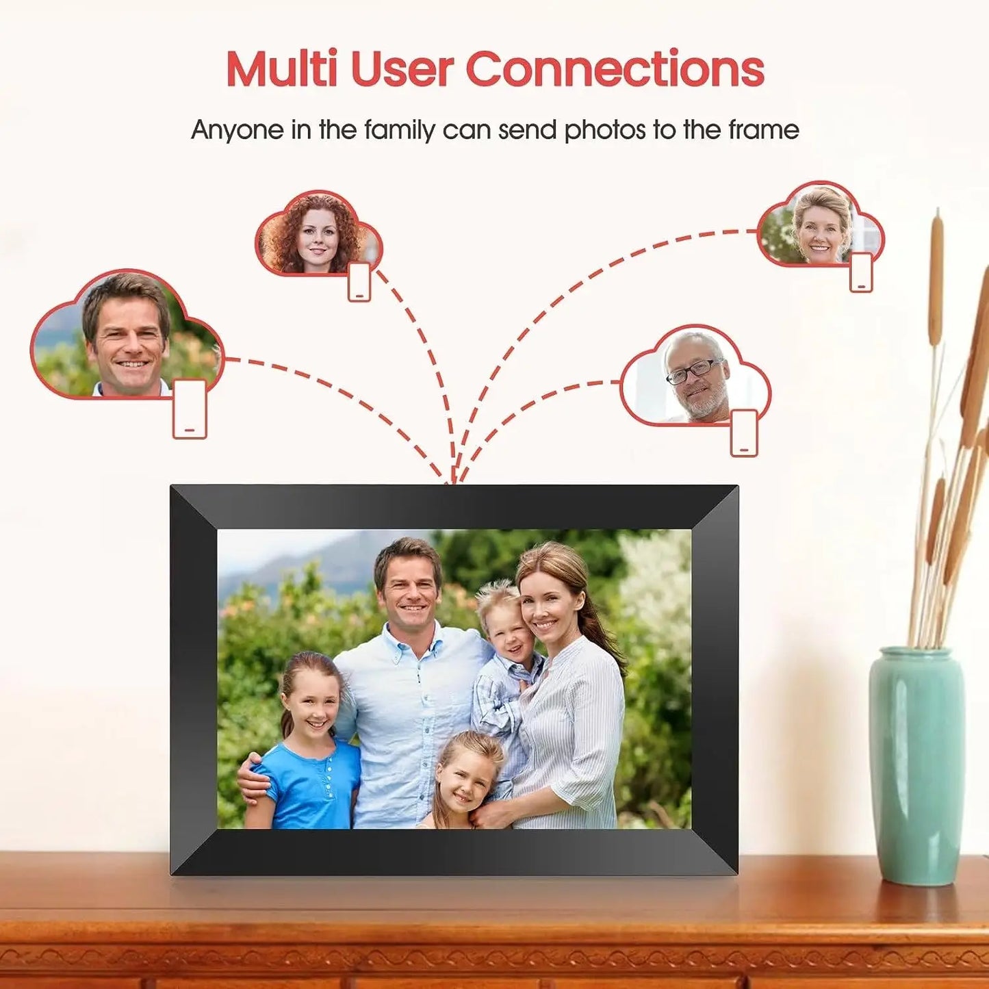 Frameo 10.1 Inch WiFi Digital Picture Frame,1280*800IPS HD Cloud Smart Digital Photo Frame,32GB Storage, Wall Mountable,For Mum