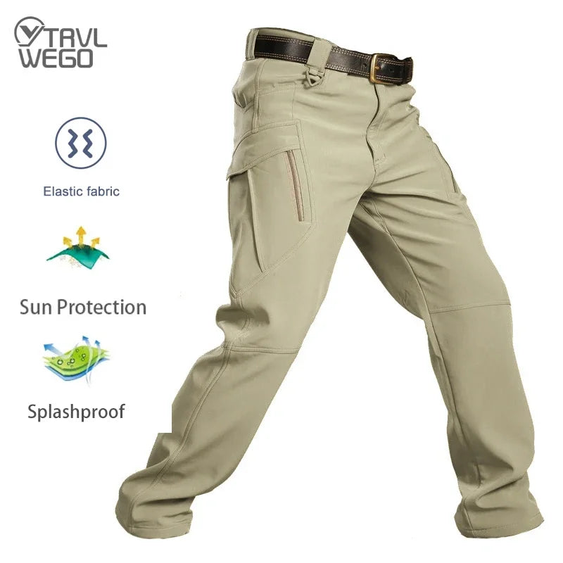 Mens Outdoor Pants Casual Trekking Quick Drying Lightweight Waterproof Hiking Cargo Pants with 6 Pockets Autumn Hunting pants