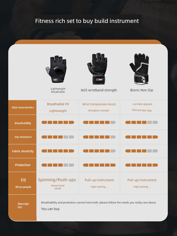 Fitness Gloves Men's Horizontal Bar Women's Equipment Iron Belt Wristband Training Non-Slip Half Finger Sports Pull-up Anti-Cocoon