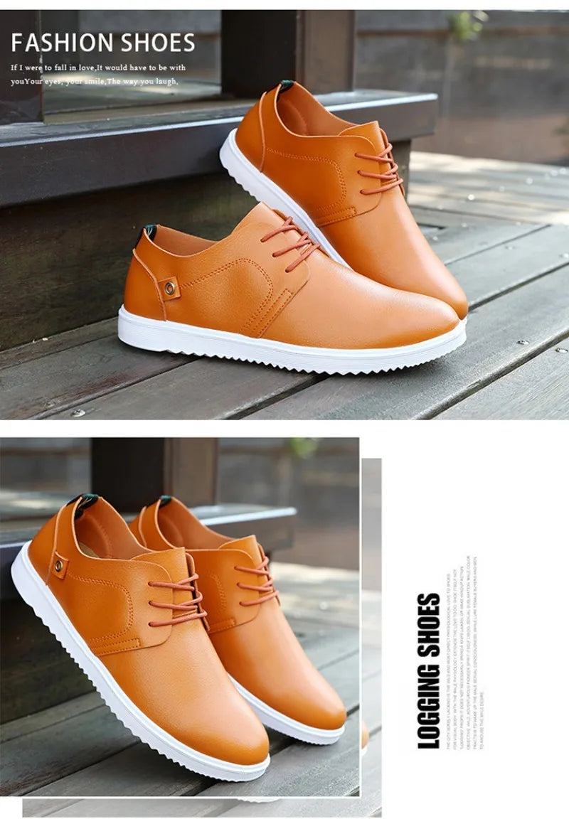 Men's Leather Casual Shoes Brand Comfortable Dress Shoes for Men Lace Up Oxfords Shoes Quality Men Sports Shoe Tenis Hombres 45