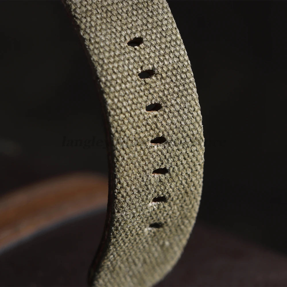 Handmade Canvas Leather Watch Strap 20mm 22mm 24mm for Panerai for Omega Army Green Men Women Watch Bracelet Military Watchband