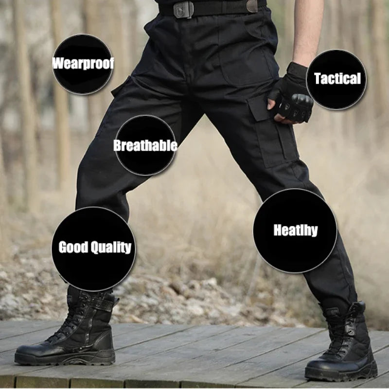 Black Military Tactical Cargo Pants Men Army Tactical Sweatpants Men's Working Pants Overalls Casual Trouser Pantalon Homme CS