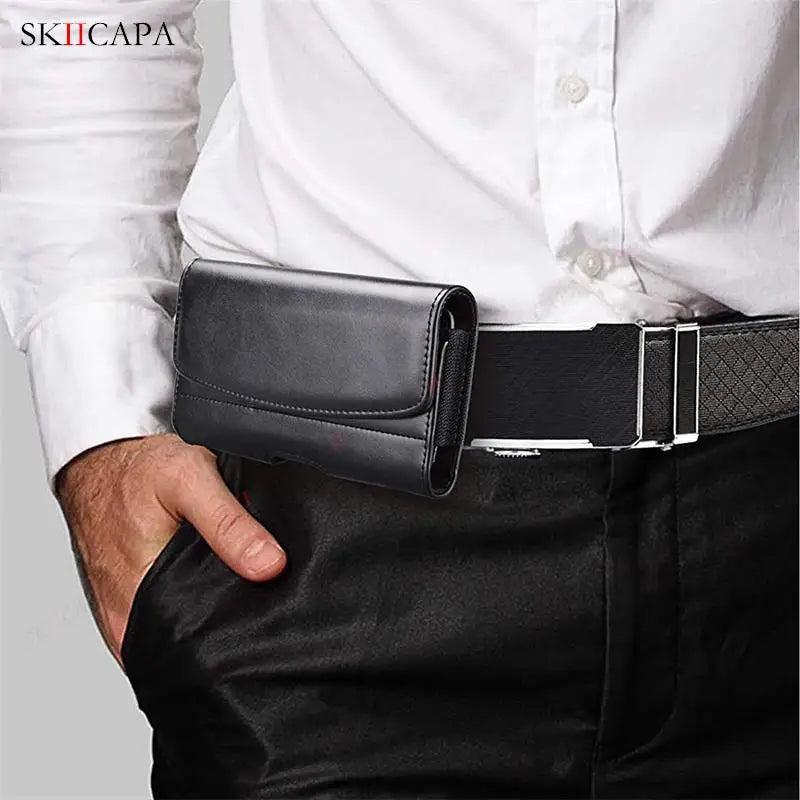 Leather Phone Pouch For Samsung A73 A54 A53 A33 A14 A23 A13 A03 A03S A52S A22 A82 5G Belt Clip Waist Bag Wallet Card Holder Case