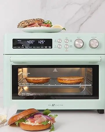Heating Air Fryer Toaster Oven, Extra Large Countertop Convection Oven 10-in-1 Combo, 6-Slice Toast, Enamel Baking Pan Easy Clea