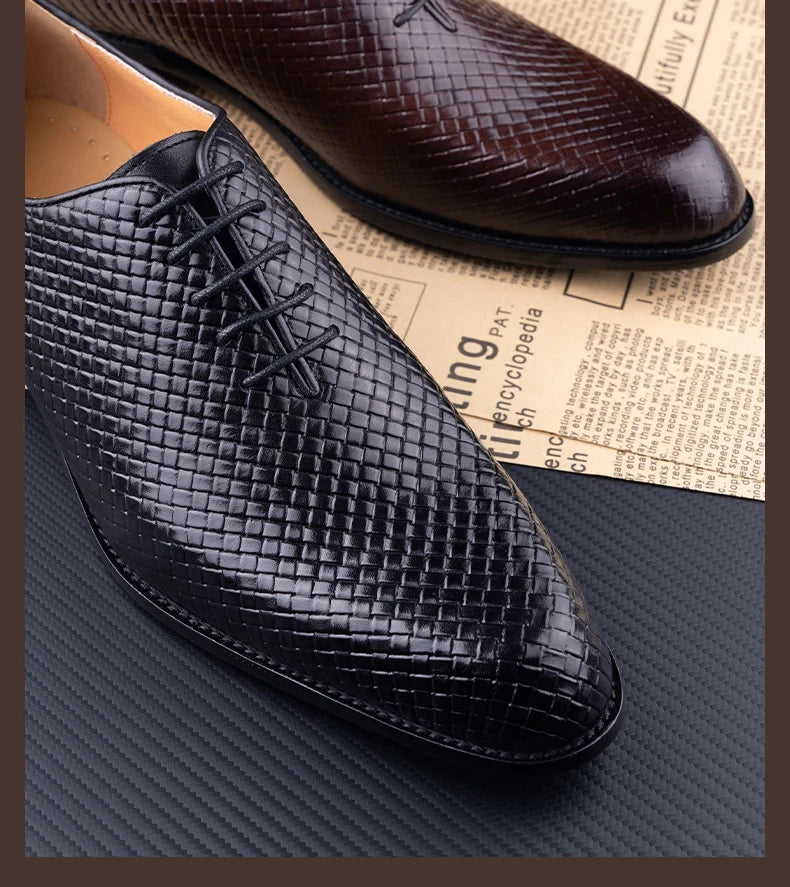 Men Dress Shoes Formal Office Oxford Wedding Party Matches Suit Zapatos De Hombre High Grade Genuine Leather handmade Man shoes