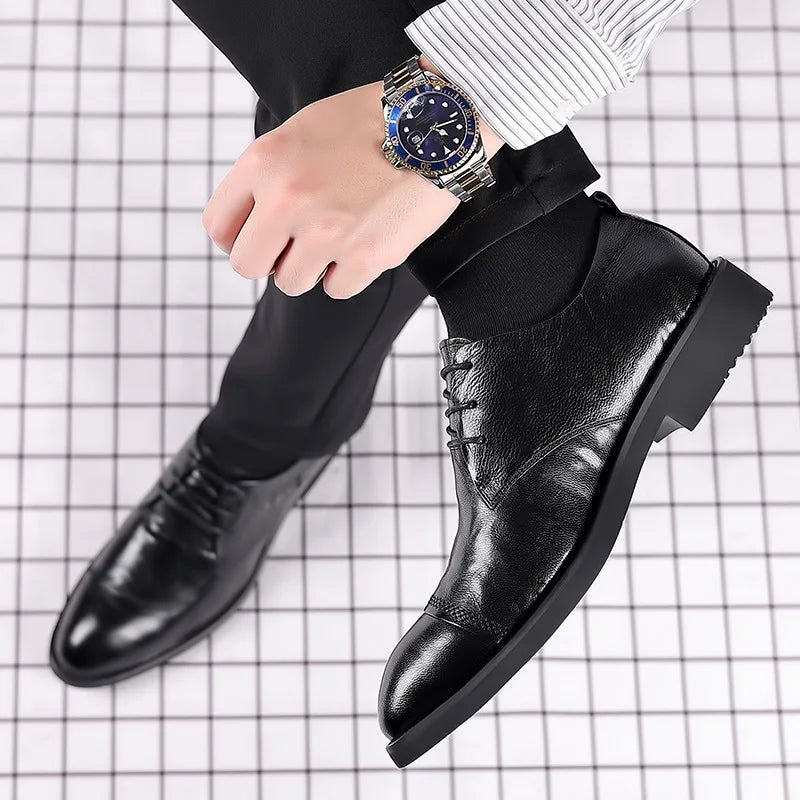 Men's Genuine Leather Business Formal Oxfords Shoes