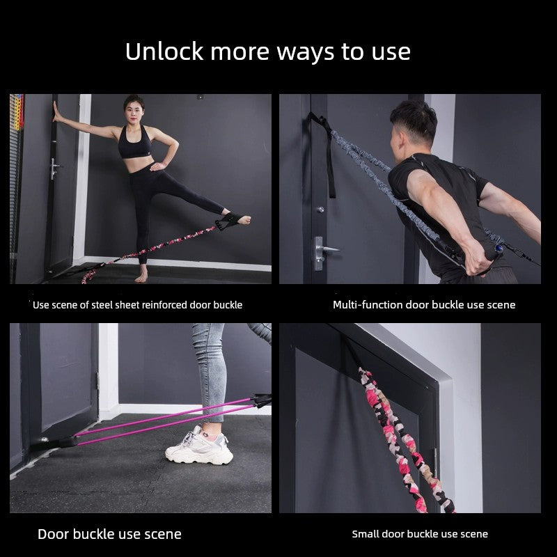 Fire Handsome Door Latch Door Anchor Pulling Rope Elastic String Chest Expander Accessories Yoga Belt Resistance Ring Fitness Equipment Fasteners
