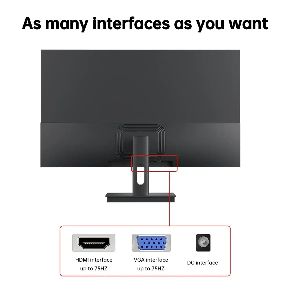 24 Inch PC Monitor 75Hz Ips Lcd Display HD 75Hz Desktop Gaming Gamer Computer Screen Flat Panel HDMI-compatible/DP