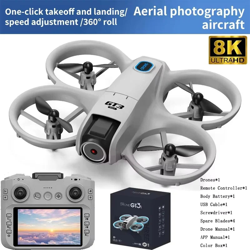 GT3 MAX Drone 8K HD 4.3" Remote Control Headless Mode Helicopter 360° Flip Quadcopter Toys Mini Drone Fors Kid Toy Gifts