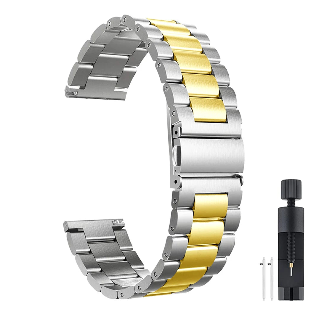 18mm 22mm 20mm Watch Band For Samsung Galaxy Watch 7/6/5/4/3 40mm 44mm S3 Active2 Huawei Watch GT4 GT3 Gt2e Stainless Steel Band