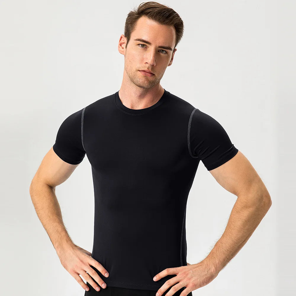 Fitness Gym T Shirt Men Quick Dry Running Shirt Compression Sport Shirt Male Gym Workout Sport Short Sleeve Summer T-shirt Men