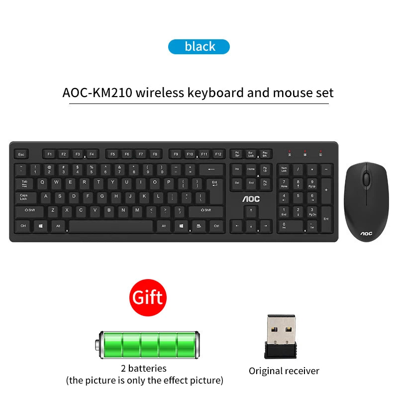 Wireless Mouse and Keyboard Set Mute Waterproof Home Computer Game Notebook