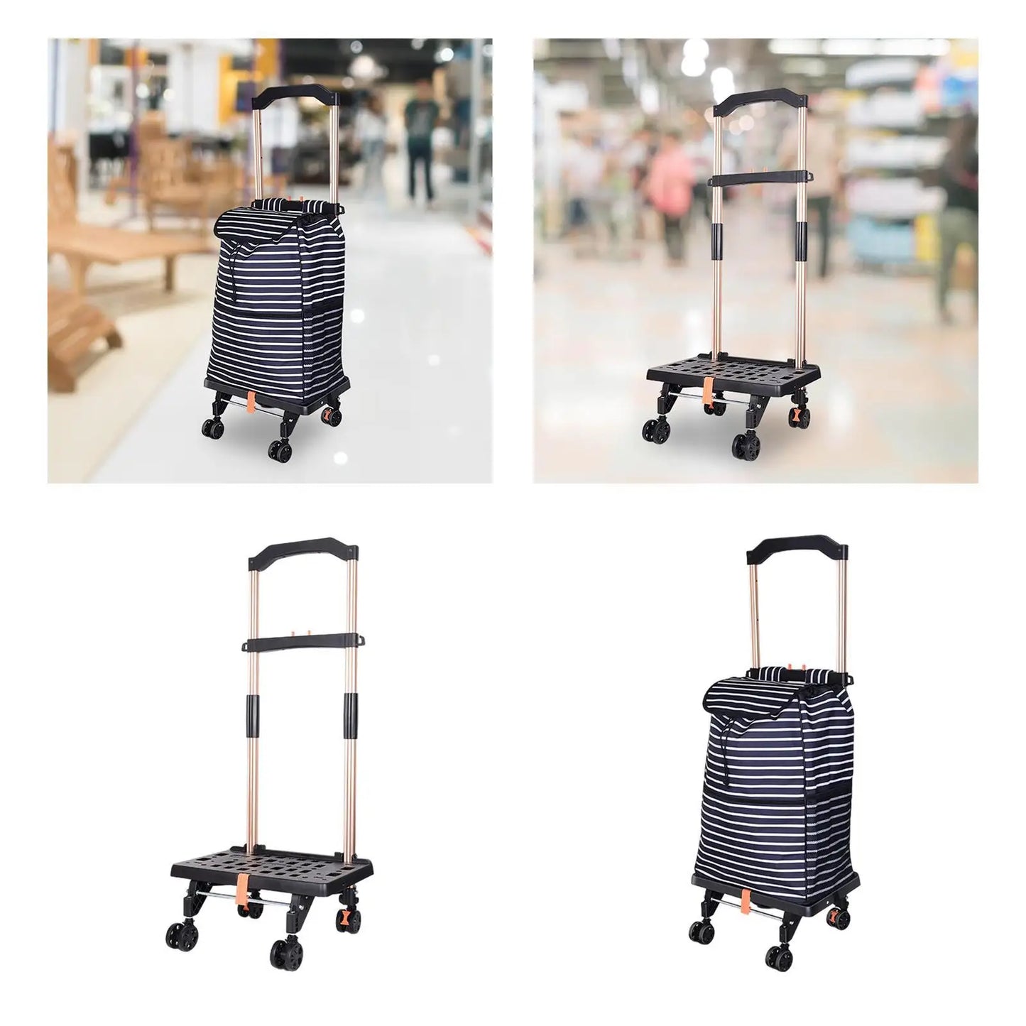 Folding Hand Truck, Heavy Duty Cart for Moving, Solid Utility Cart for Luggage, Personal, Travel, Moving, Office