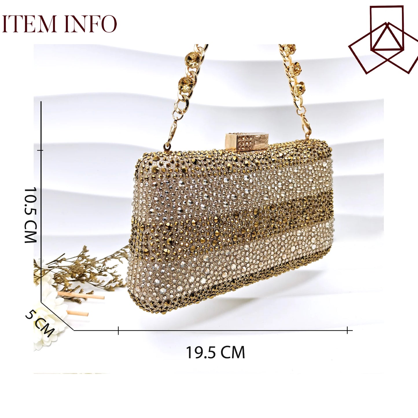 QSGFC INS 2024 Gold Color Elegant Women Heels Shoes and Bag Set Hollow Rhinestones High Heels Wedges Shoes Matching Bag