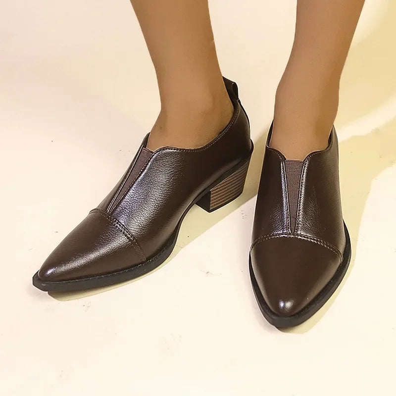 Ladies Shoes 2024 high quality slip-on Women's High heels Fashion Plus Size Office and Career sexy pointed toe solid heels women