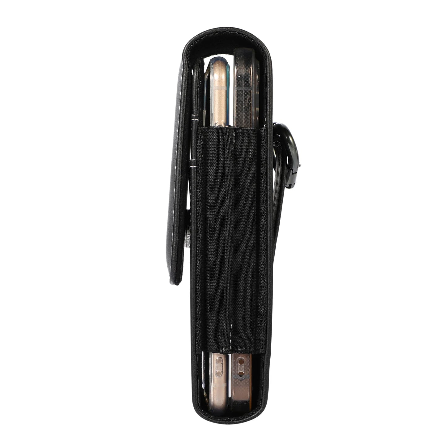 Leather Dual Pouch Wallet Card Holder Two Mobile Phone Belt Clip Case For iPhone Samsung Xiaomi Huawei 2 Holster Men Waist Bag