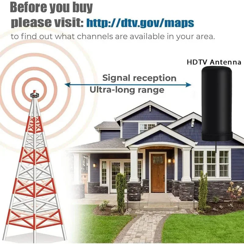 Outdoor Television External Digital DVBT2 TV HD Antenna High Power Strong Amplifier Signal Antenna For High-Range Digital TV