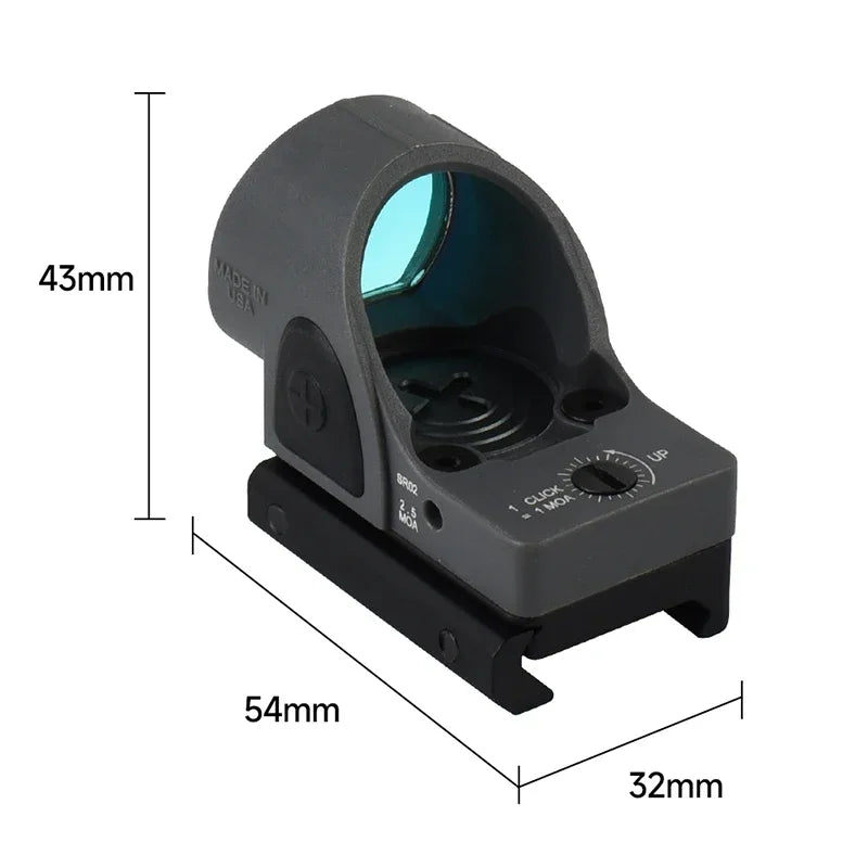 Mini SRO Red Dot Sight RMR Tactical Reflection Pistol Rifle Scope Reflex Optical Airsoft Sight Fit 20mm Weaver Rail