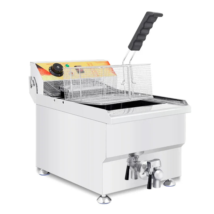 17L Single Cylinder Commercial Electric Deep Fryer Potato Chips Frying Machine Stainless Steel Chicken Fryer Cooking Appliance