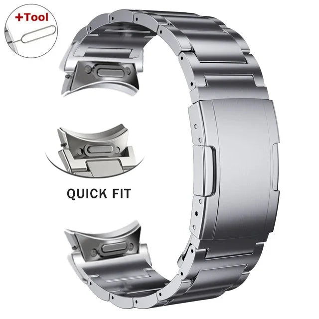 Men Titanium Strap for Samsung Galaxy Watch 7 6 5 4 FE 40mm44mm Quick Fit Wristband for Galaxy 4/6 Classic 5 Pro 45mm Bracelet