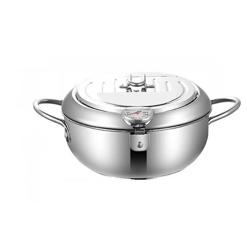 Deep fryer Stainless Steel Tempura Fryer Temperature Control Fried Chicken Fried Pan Cooking Tool Gas Electric Stove Universal
