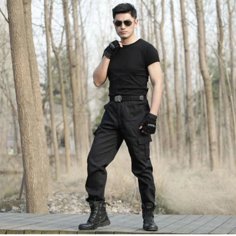 Black Military Tactical Cargo Pants Men Army Tactical Sweatpants Men's Working Pants Overalls Casual Trouser Pantalon Homme CS