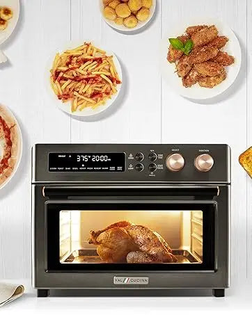 Heating Air Fryer Toaster Oven, Extra Large Countertop Convection Oven 10-in-1 Combo, 6-Slice Toast, Enamel Baking Pan Easy Clea