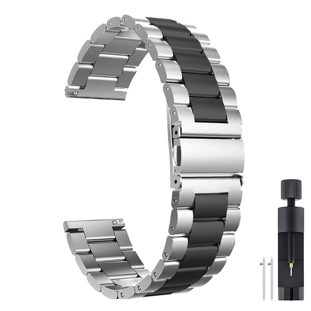 18mm 22mm 20mm Watch Band For Samsung Galaxy Watch 7/6/5/4/3 40mm 44mm S3 Active2 Huawei Watch GT4 GT3 Gt2e Stainless Steel Band