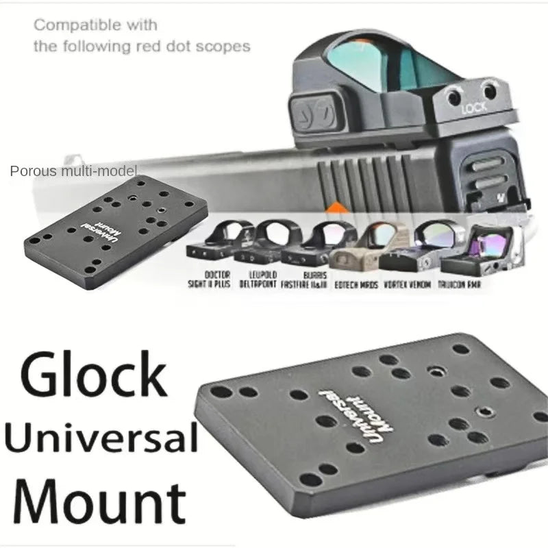 Universal Rear Red Dot Sight Mount Plate Base For GLOCK Pistol Tactical Hunting For RMR SRO MROS VENOM Doctor Red Dot Sightscope