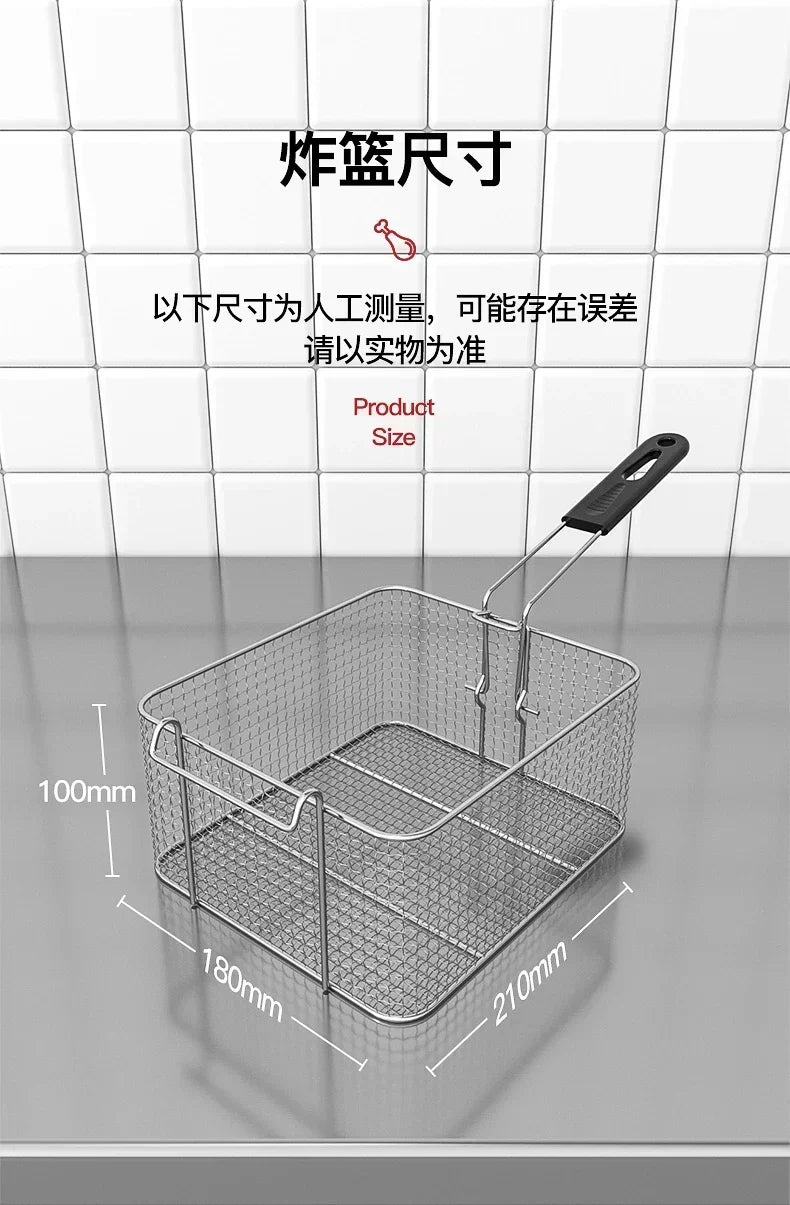 Chigo Professional Fryer Electric Cookware for Kitchen Deep French Fries Commercial Fryers Frying Oil Cooker Timer Arfrai 10L Ar