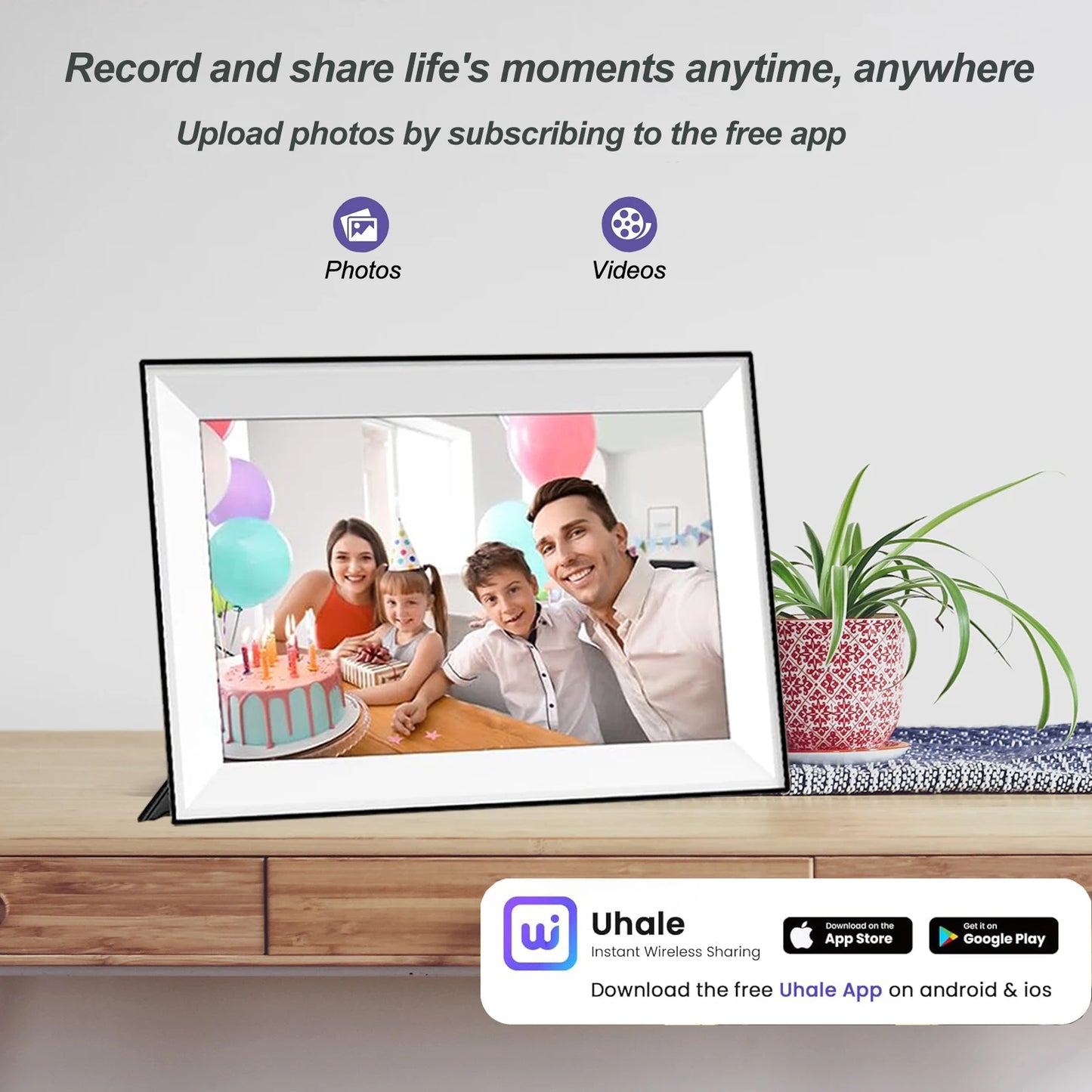 Digital Picture Frame 10.1 Inch 32GB Smart WiFi Digital Photo Frame with 1280x800 IPS HD Touch Screen Wall Mountable