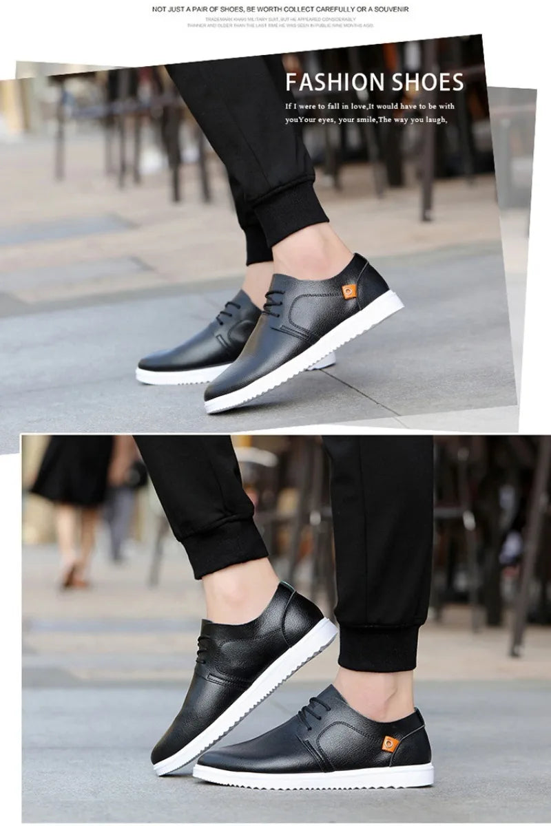 Men's Leather Casual Shoes Brand Comfortable Dress Shoes for Men Lace Up Oxfords Shoes Quality Men Sports Shoe Tenis Hombres 45