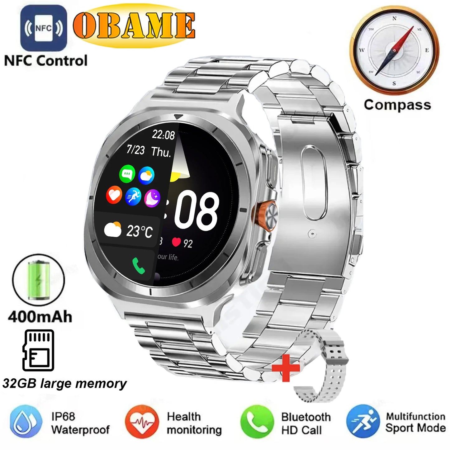 2025New Galaxy Watch 7 Ultra Smart Watch 32GB Memory GPS NFC Men Ms. 1.5"HD AMOLED Screen Fitness Tracker Health Smart Bracelet