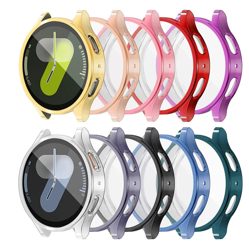 Watch Case for Samsung Galaxy Watch 4/5/6/7/FE 40mm 44mm Screen Protector TPU All-Around Bumper Protective Cover Watch 6 40-44mm