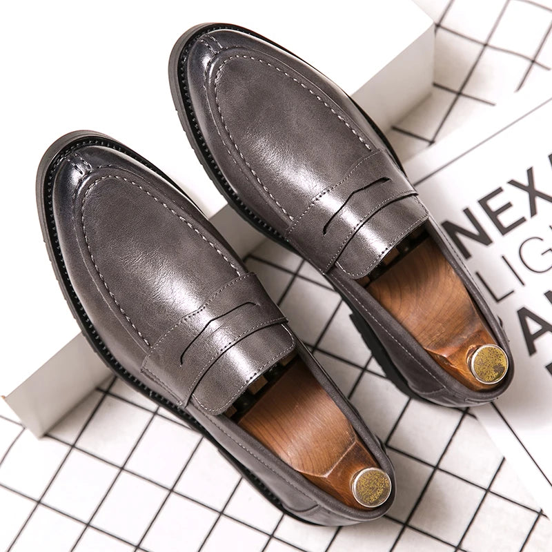 Men's Casual Black Loafer Dress Shoes