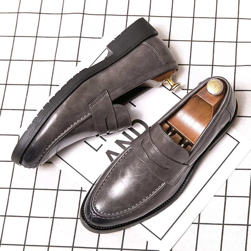 Men's Casual Black Loafer Dress Shoes