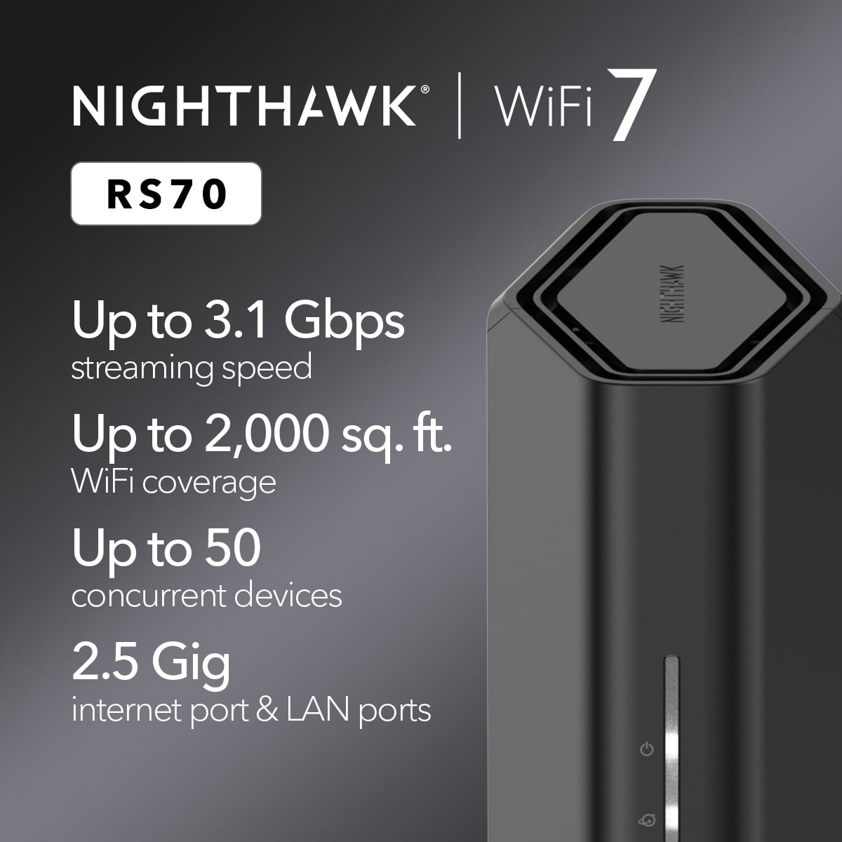 NETGEAR Nighthawk BE3100 WiFi 7 Dual-band Router (RS70)